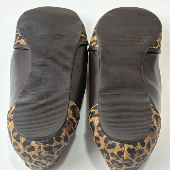 Report Leopard Ballet Flats 8.5 Faux Leather Shoes Retro Inspired - Picture 6 of 6